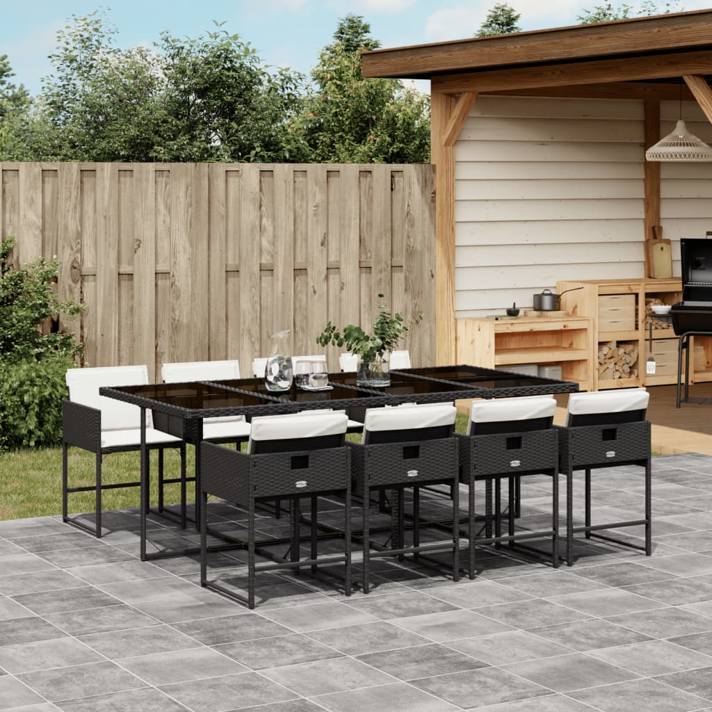 9-delige Tuinset poly rattan zwart is nu te koop bij PeponiXL, paradijselijk wonen!