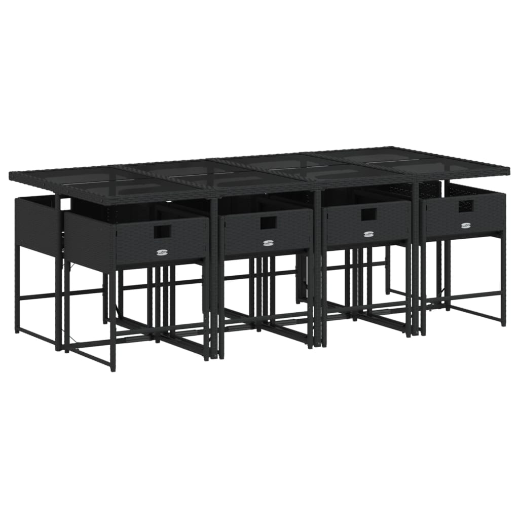 9-delige Tuinset poly rattan zwart is nu te koop bij PeponiXL, paradijselijk wonen!