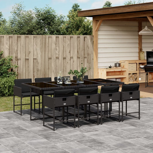 9-delige Tuinset poly rattan zwart is nu te koop bij PeponiXL, paradijselijk wonen!