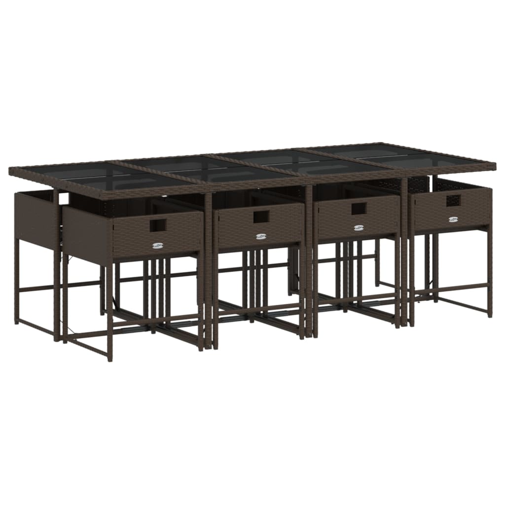 9-delige Tuinset met kussens poly rattan bruin is nu te koop bij PeponiXL, paradijselijk wonen!