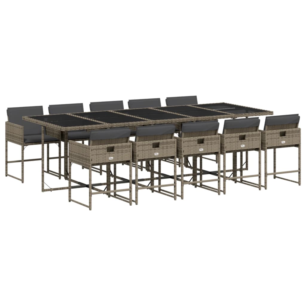 11-delige Tuinset met kussens poly rattan grijs is nu te koop bij PeponiXL, paradijselijk wonen!