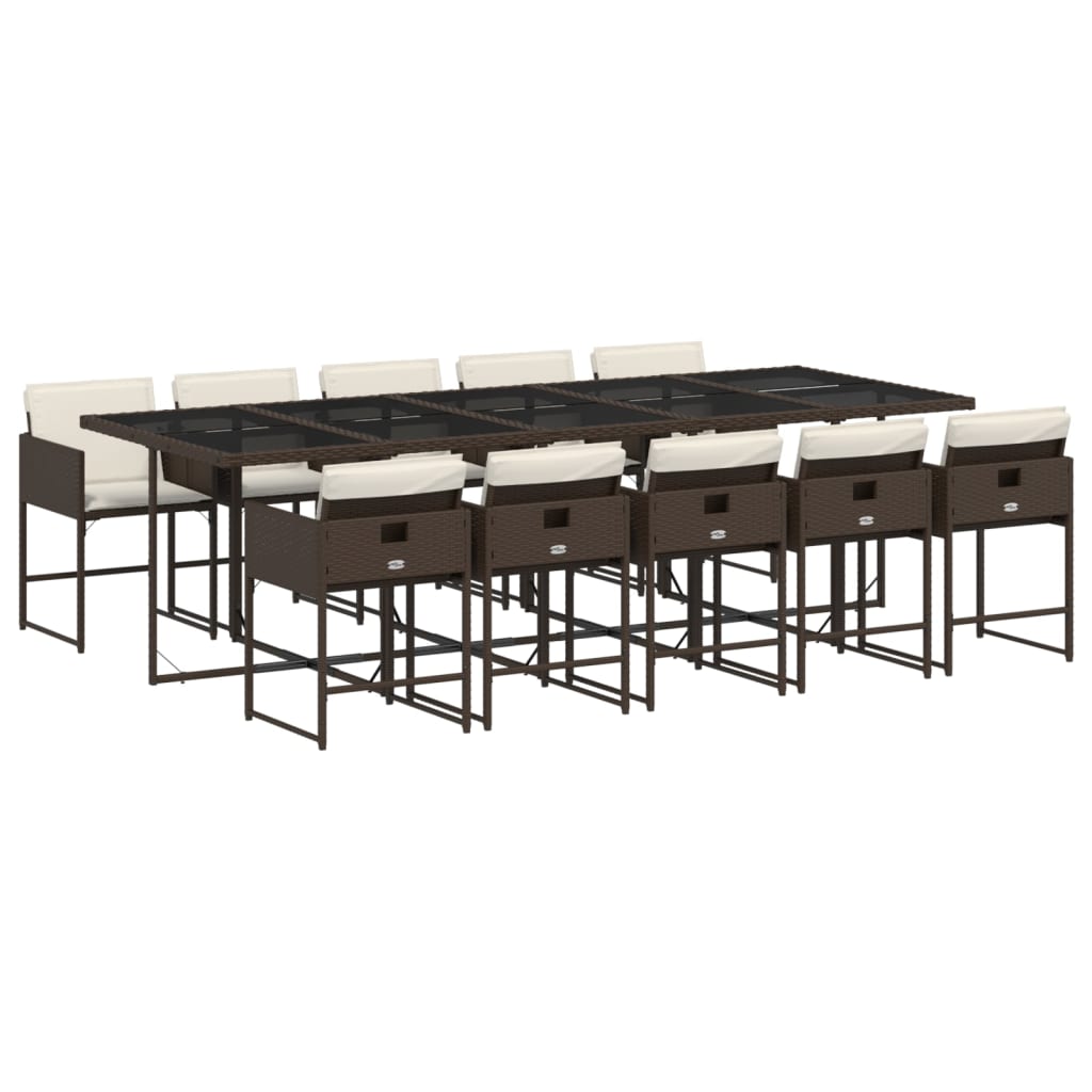 11-delige Tuinset met kussens poly rattan bruin is nu te koop bij PeponiXL, paradijselijk wonen!