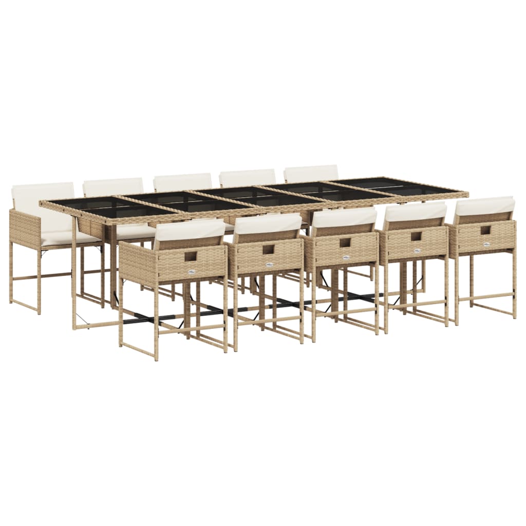 11-delige Tuinset met kussens poly rattan beige is nu te koop bij PeponiXL, paradijselijk wonen!