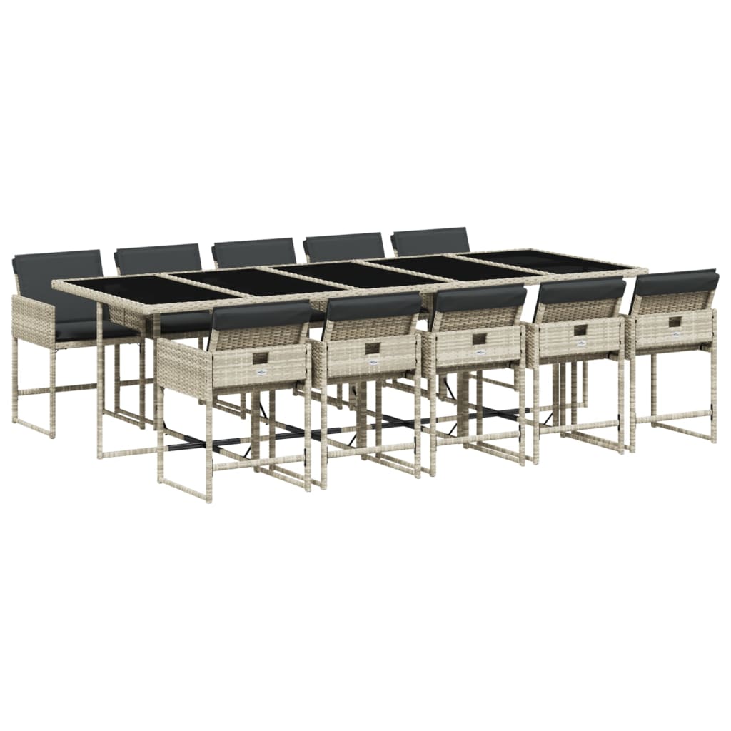 11-delige Tuinset met kussens poly rattan lichtgrijs is nu te koop bij PeponiXL, paradijselijk wonen!