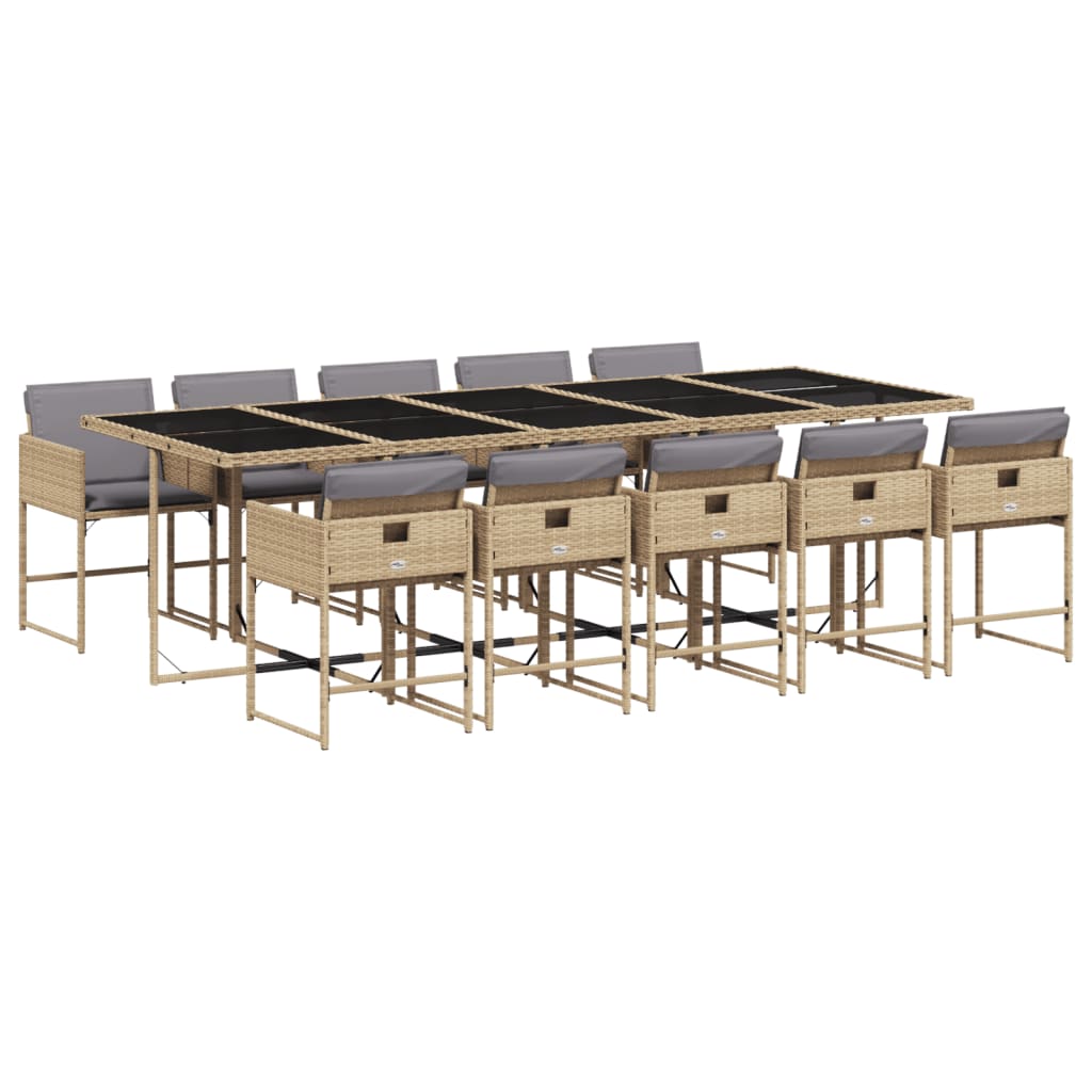 11-delige Tuinset met kussens poly rattan gemengd beige is nu te koop bij PeponiXL, paradijselijk wonen!