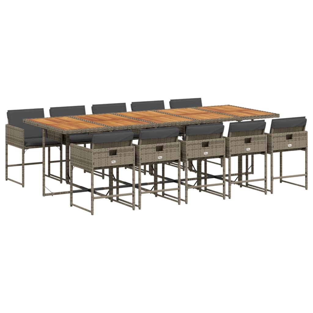 11-delige Tuinset met kussens poly rattan grijs is nu te koop bij PeponiXL, paradijselijk wonen!