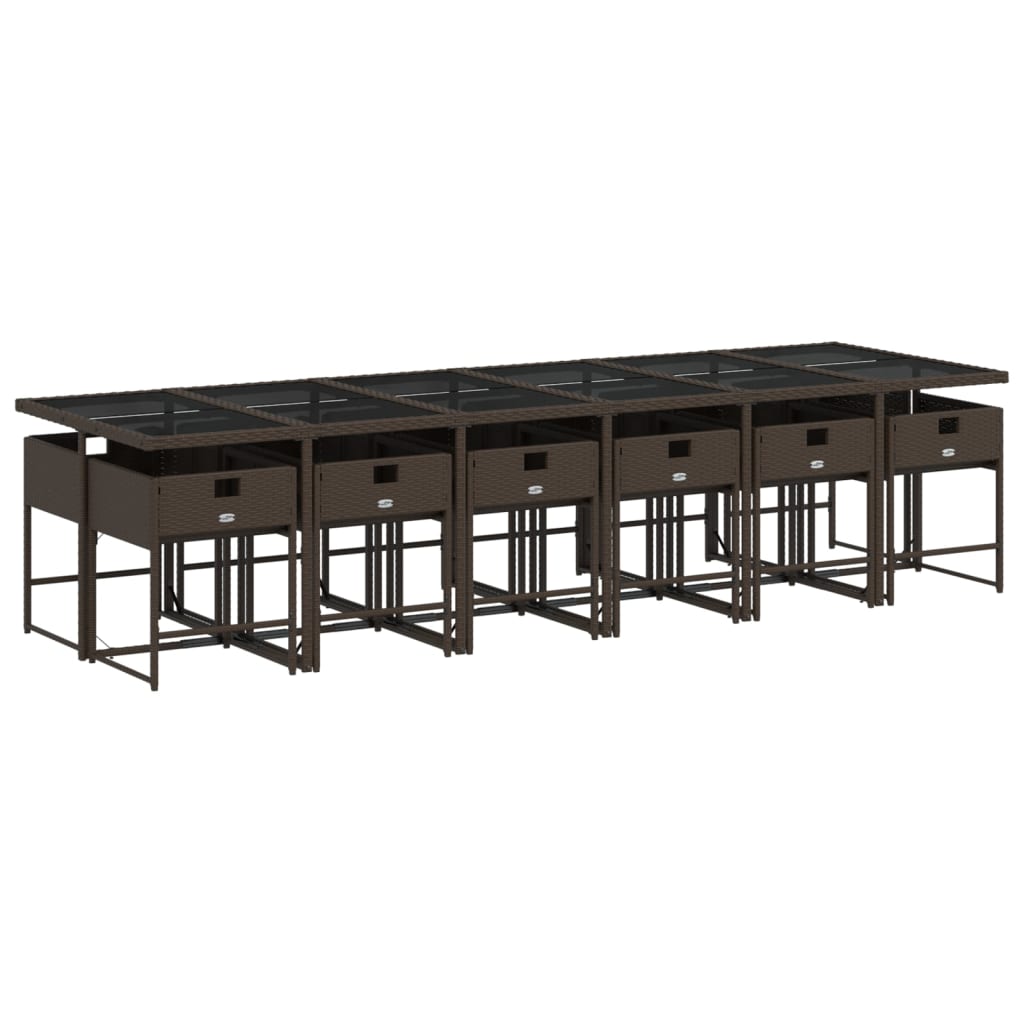 13-delige Tuinset met kussens poly rattan bruin is nu te koop bij PeponiXL, paradijselijk wonen!