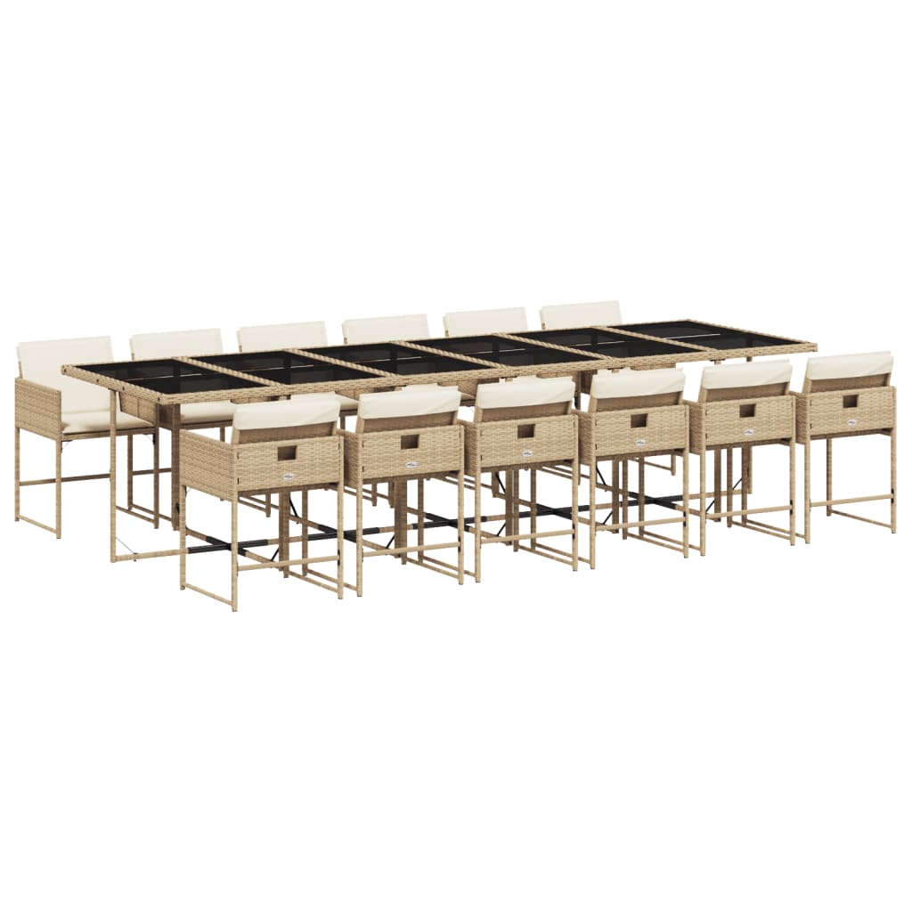 13-delige Tuinset met kussens poly rattan beige is nu te koop bij PeponiXL, paradijselijk wonen!