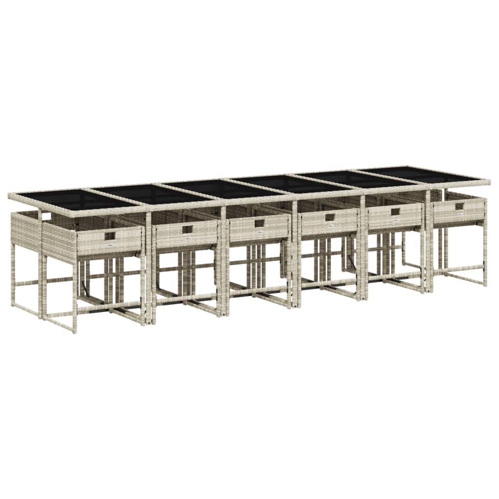 13-delige Tuinset met kussens poly rattan lichtgrijs is nu te koop bij PeponiXL, paradijselijk wonen!