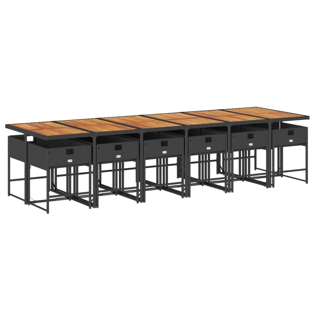 13-delige Tuinset met kussens poly rattan zwart is nu te koop bij PeponiXL, paradijselijk wonen!