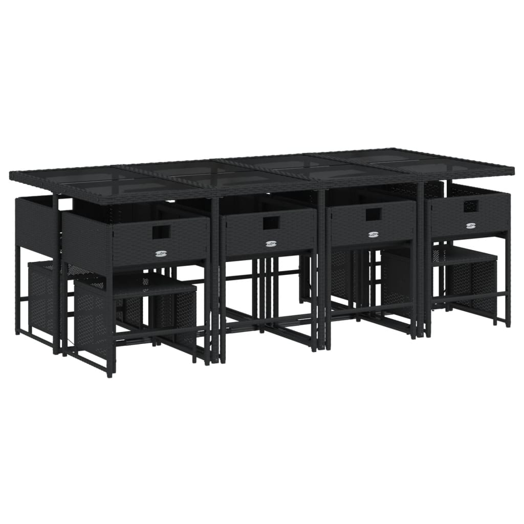 13-delige Tuinset met kussens poly rattan zwart is nu te koop bij PeponiXL, paradijselijk wonen!