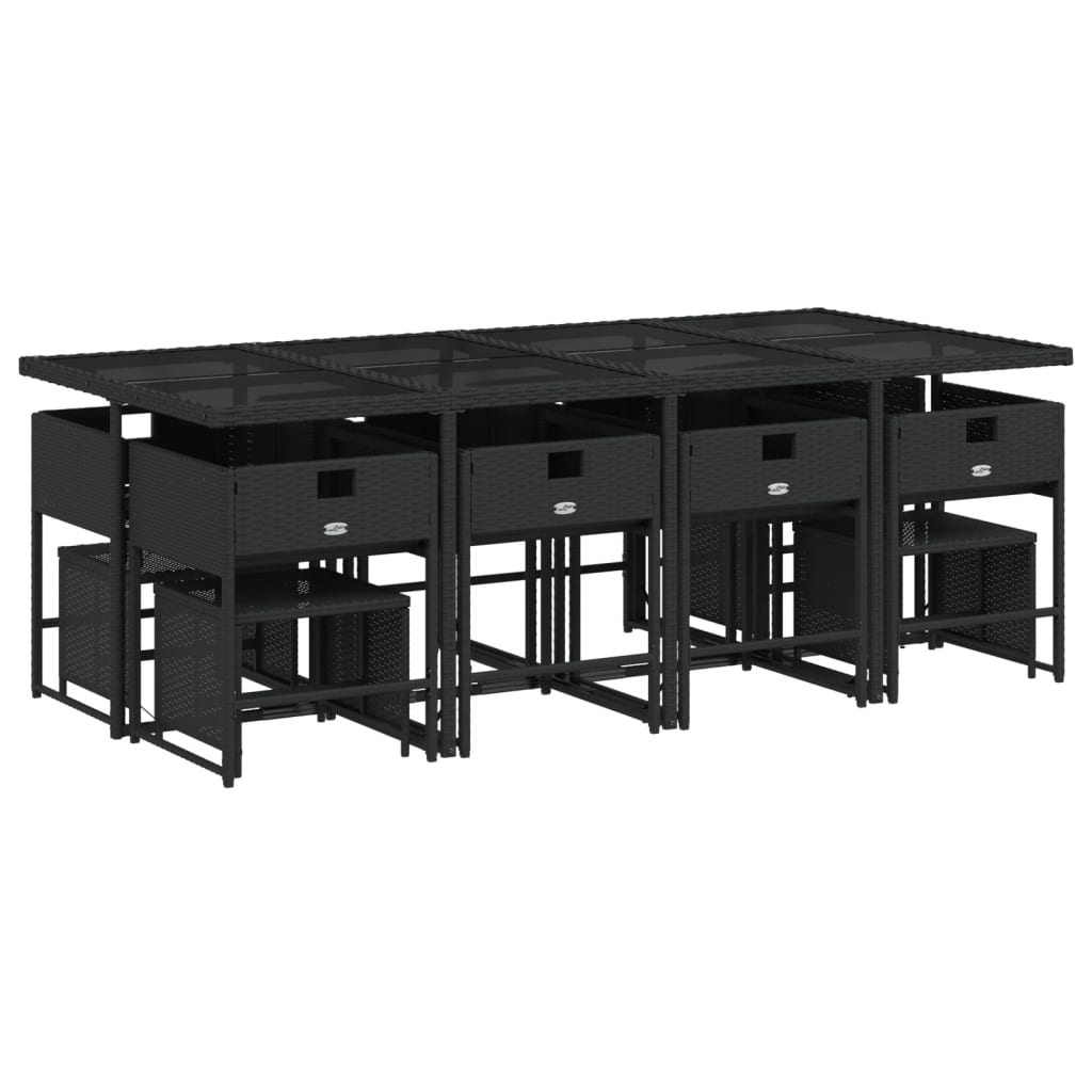 13-delige Tuinset met kussens poly rattan zwart is nu te koop bij PeponiXL, paradijselijk wonen!