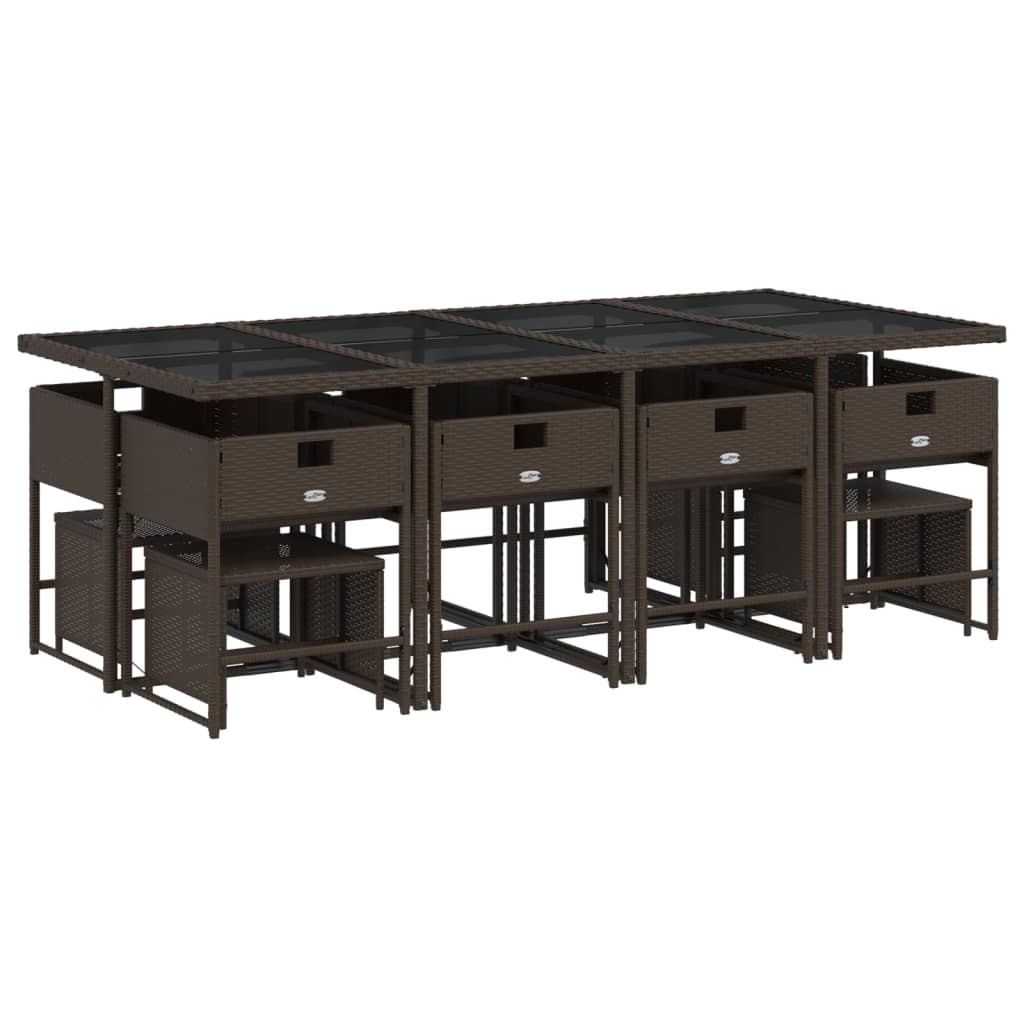 13-delige Tuinset met kussens poly rattan bruin is nu te koop bij PeponiXL, paradijselijk wonen!