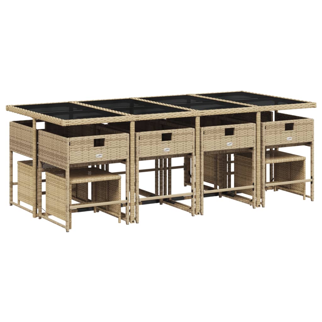 13-delige Tuinset met kussens poly rattan beige is nu te koop bij PeponiXL, paradijselijk wonen!