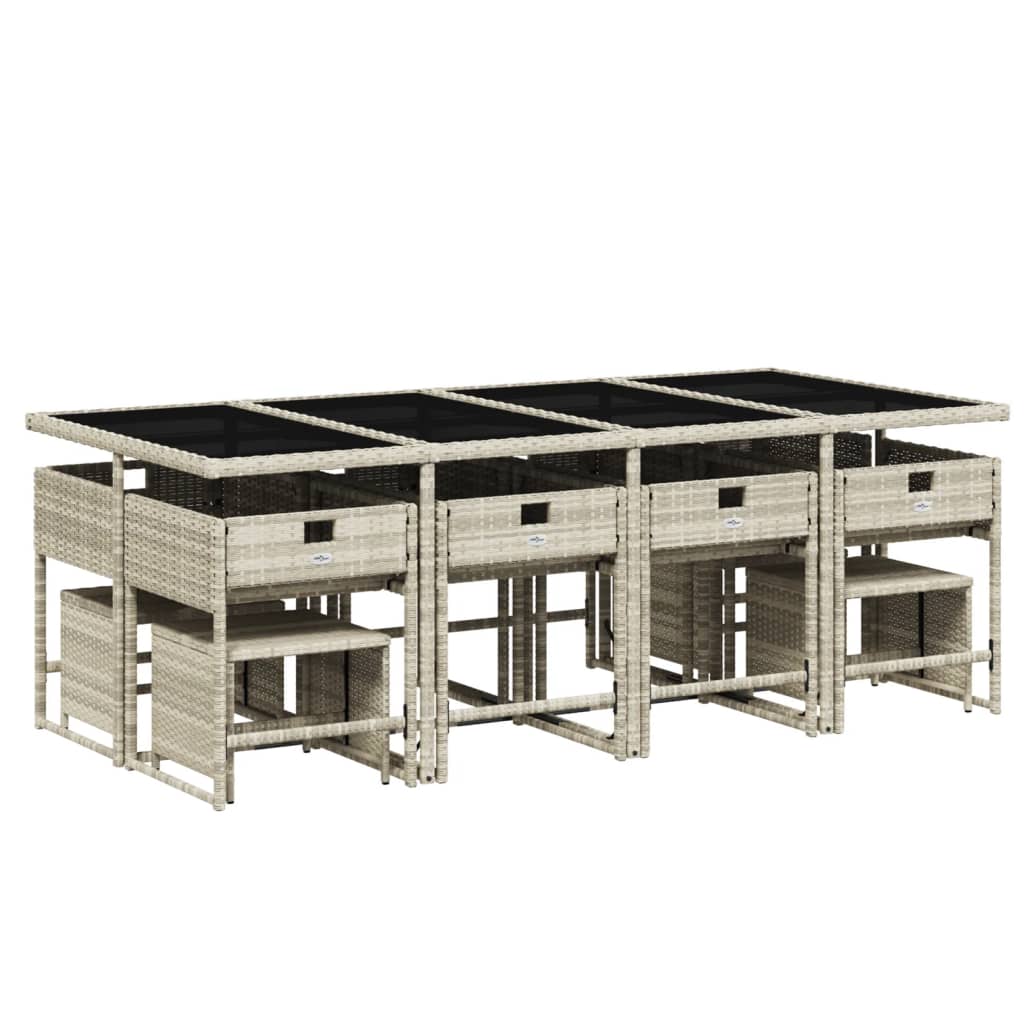13-delige Tuinset met kussens poly rattan lichtgrijs is nu te koop bij PeponiXL, paradijselijk wonen!