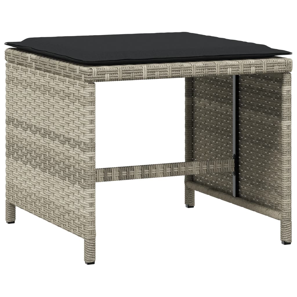13-delige Tuinset met kussens poly rattan lichtgrijs is nu te koop bij PeponiXL, paradijselijk wonen!