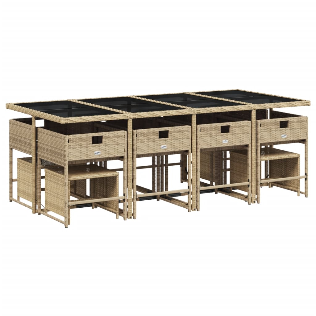 13-delige Tuinset met kussens poly rattan gemengd beige is nu te koop bij PeponiXL, paradijselijk wonen!
