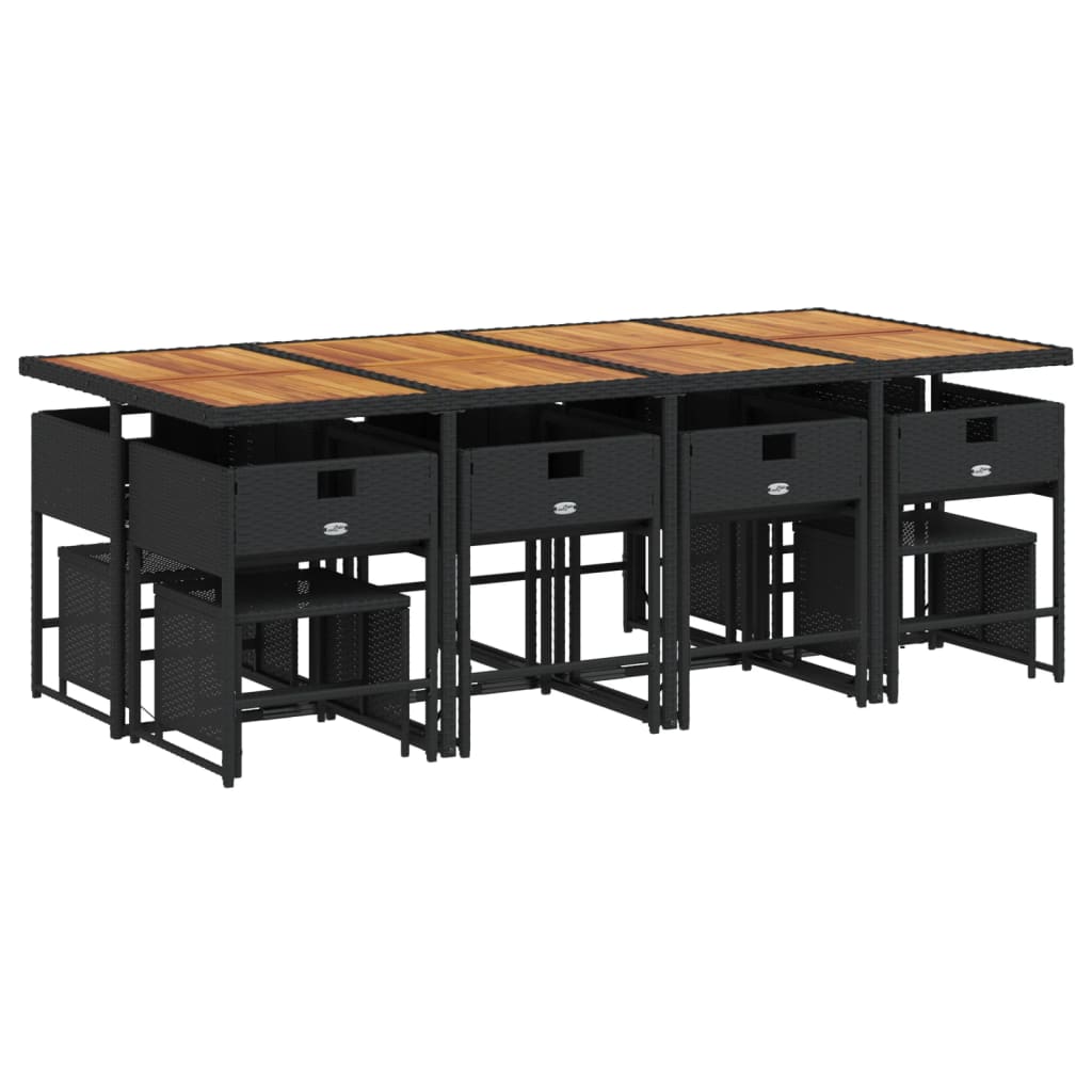 13-delige Tuinset met kussens poly rattan zwart is nu te koop bij PeponiXL, paradijselijk wonen!