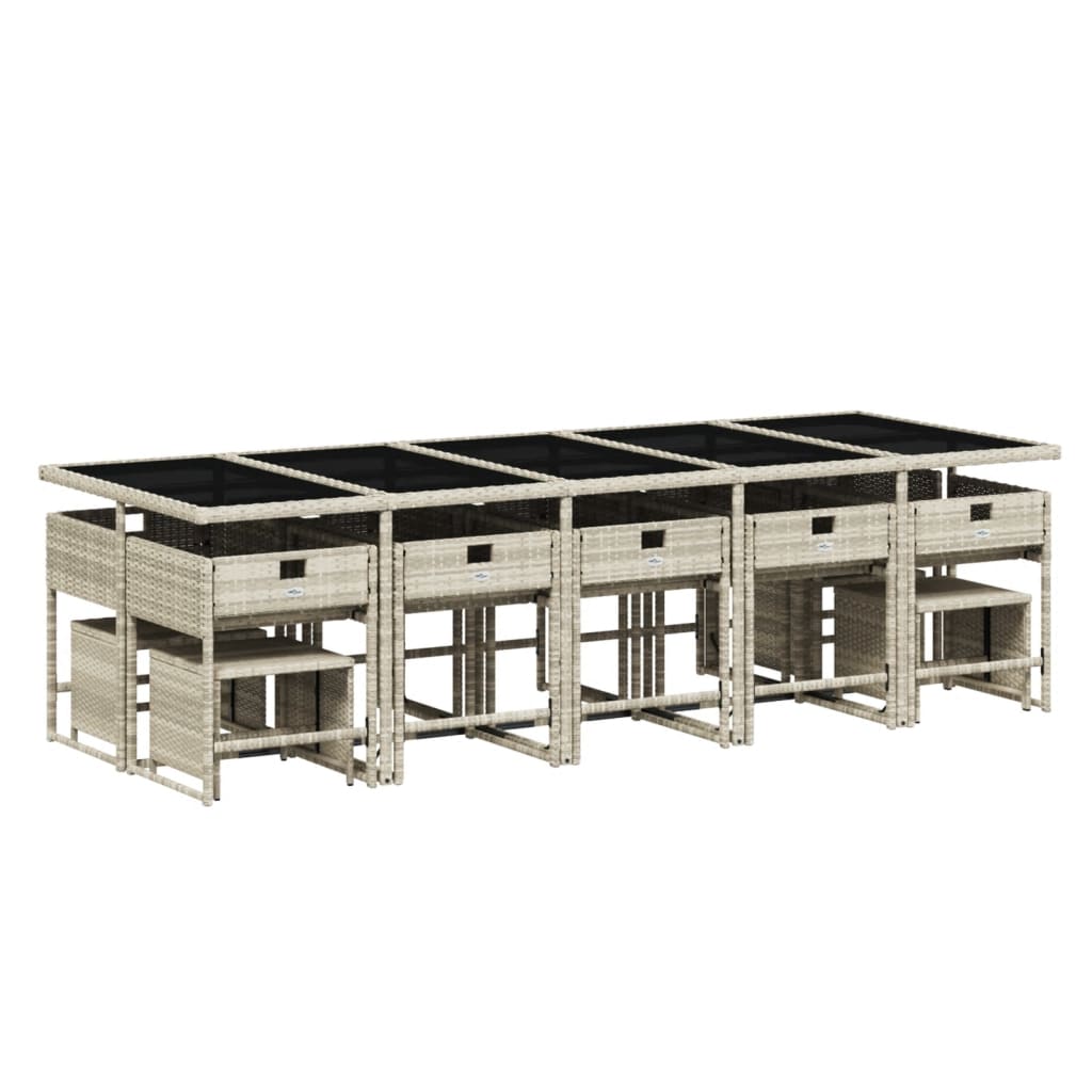 15-delige Tuinset met kussens poly rattan lichtgrijs is nu te koop bij PeponiXL, paradijselijk wonen!