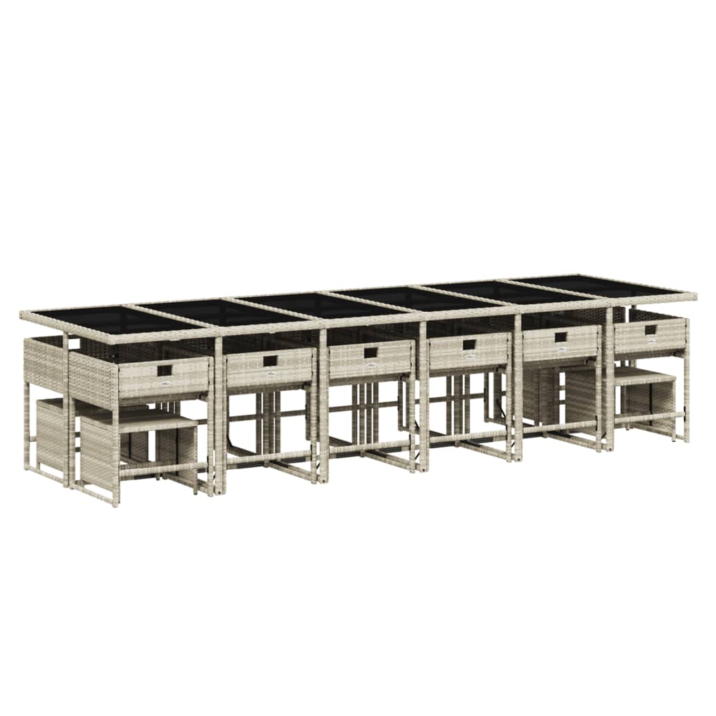 17-delige Tuinset met kussens poly rattan lichtgrijs is nu te koop bij PeponiXL, paradijselijk wonen!