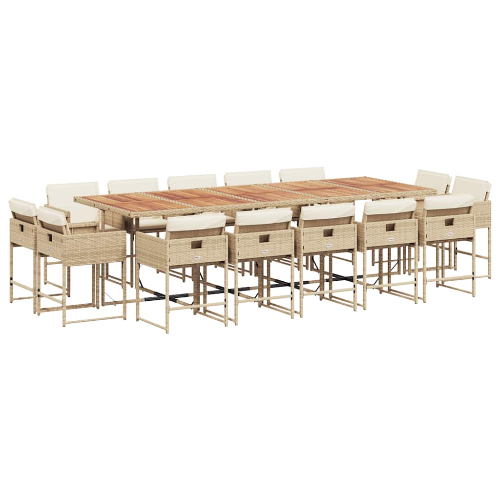 15-delige Tuinset met kussens poly rattan beige is nu te koop bij PeponiXL, paradijselijk wonen!