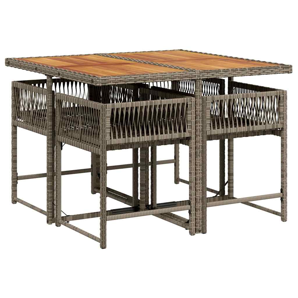 5-delige Tuinset met kussens poly rattan grijs is nu te koop bij PeponiXL, paradijselijk wonen!