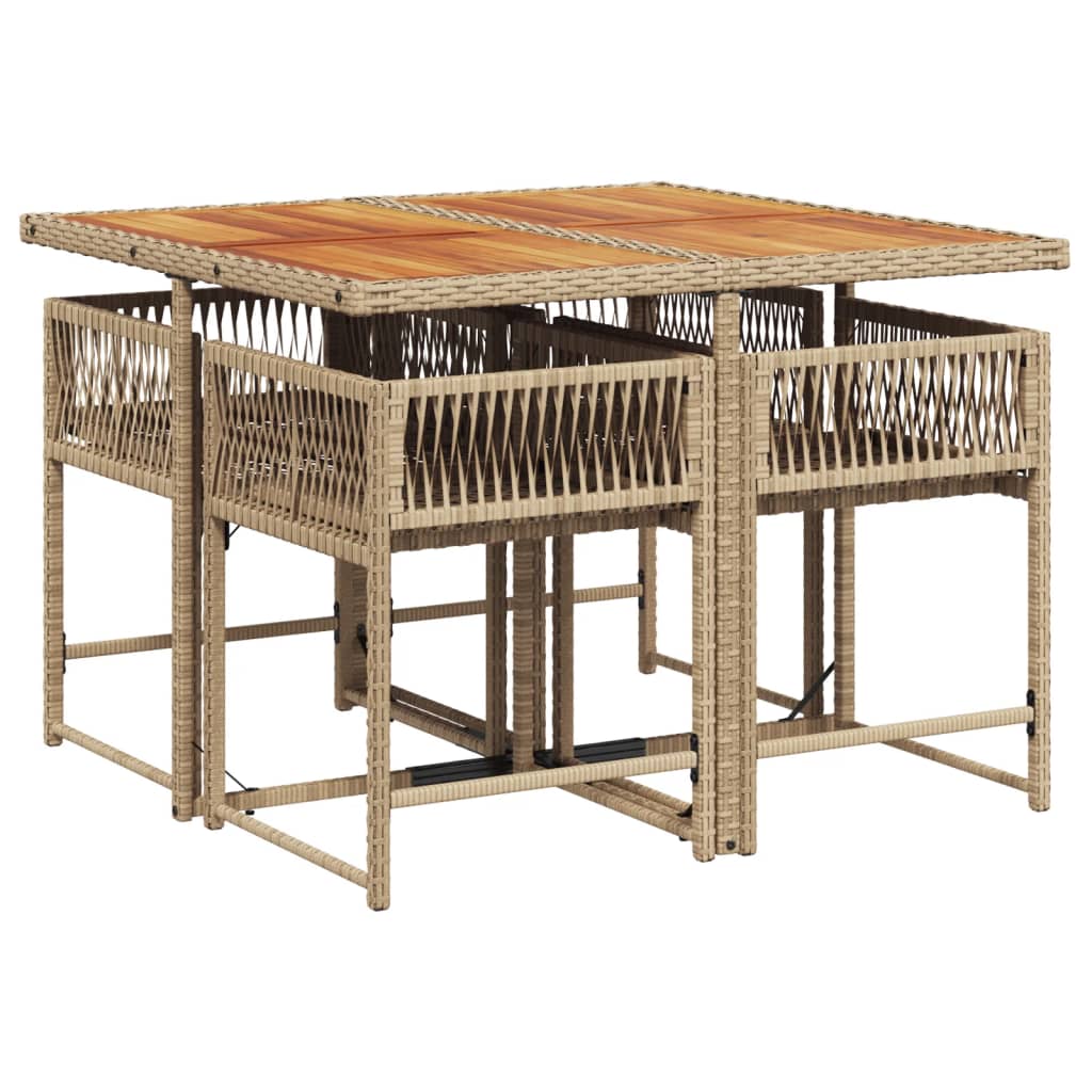 5-delige Tuinset met kussens poly rattan beige is nu te koop bij PeponiXL, paradijselijk wonen!