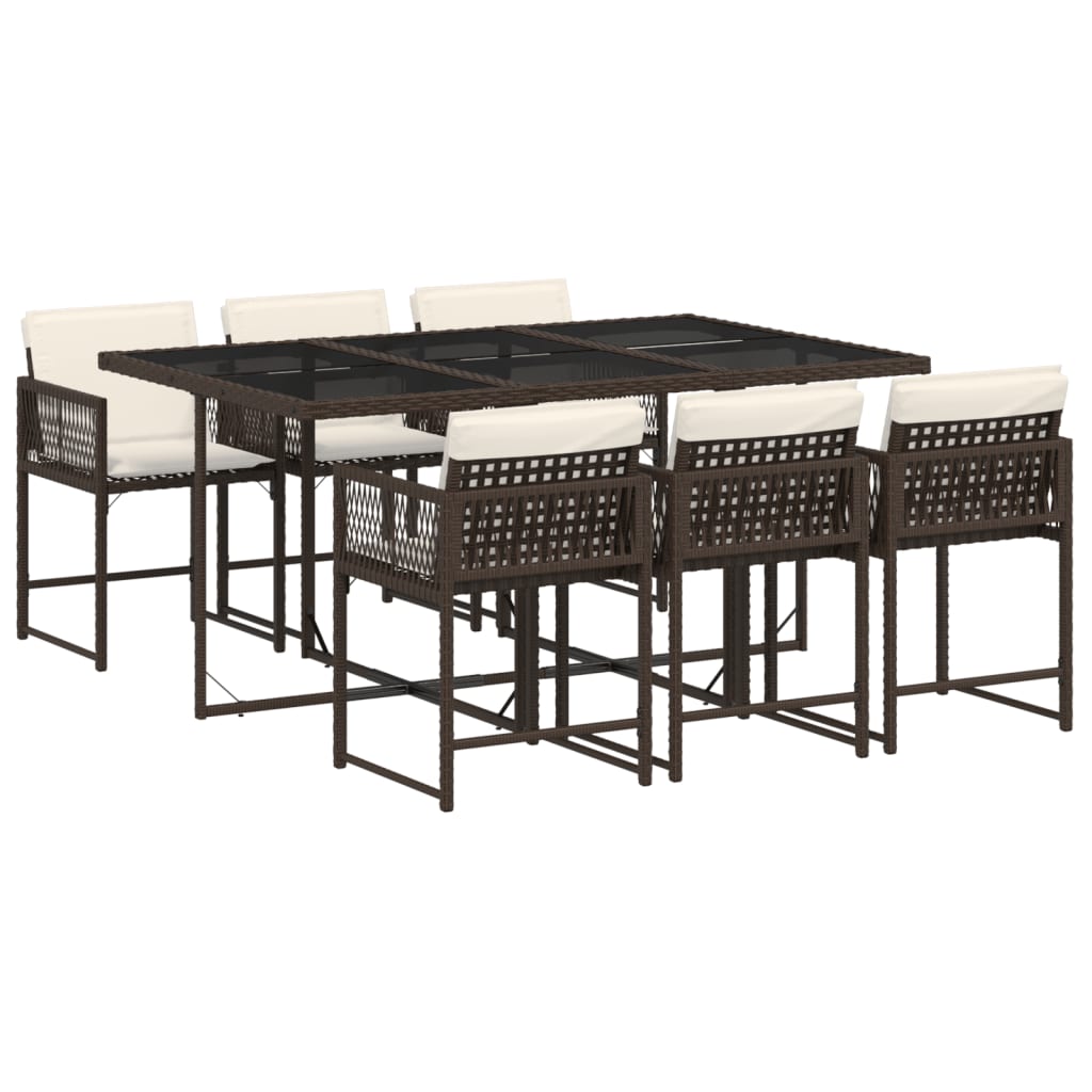 7-delige Tuinset met kussens poly rattan bruin is nu te koop bij PeponiXL, paradijselijk wonen!