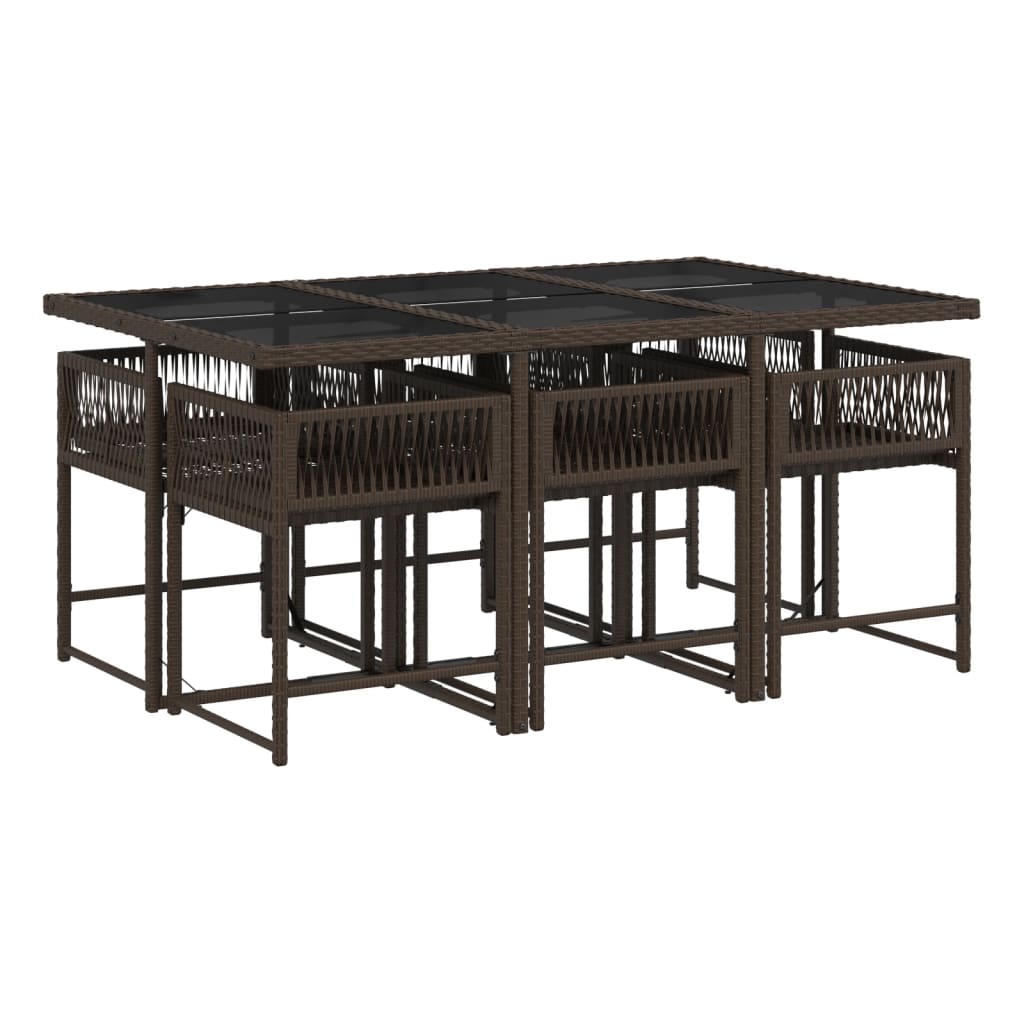 7-delige Tuinset met kussens poly rattan bruin is nu te koop bij PeponiXL, paradijselijk wonen!