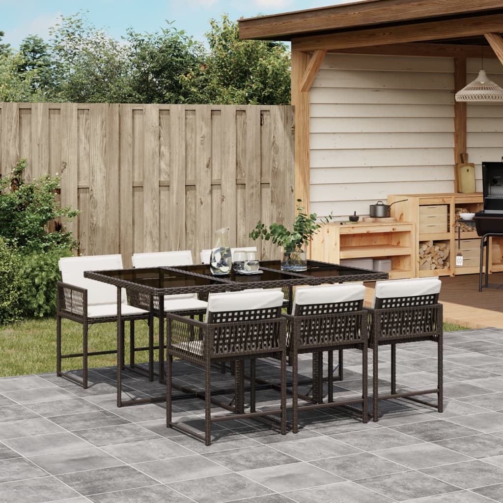 7-delige Tuinset met kussens poly rattan bruin is nu te koop bij PeponiXL, paradijselijk wonen!