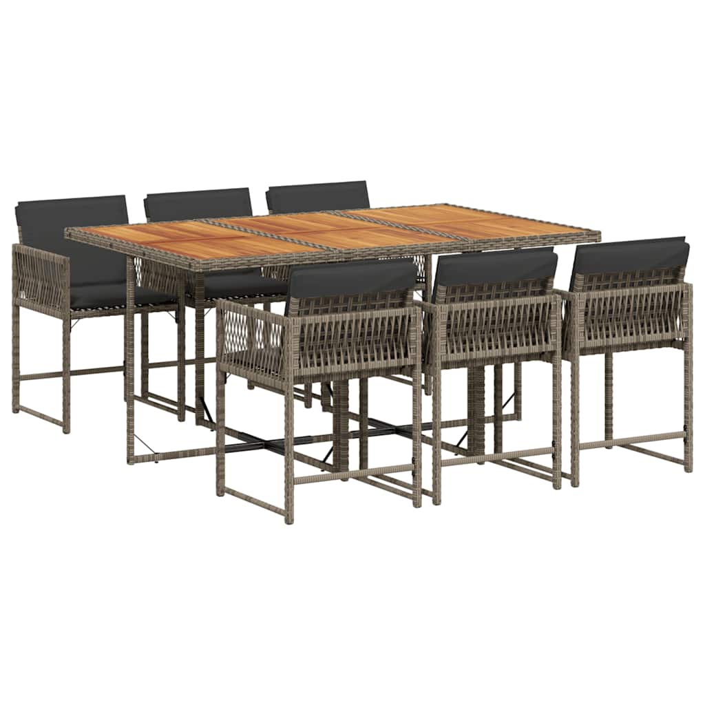 7-delige Tuinset met kussens poly rattan grijs is nu te koop bij PeponiXL, paradijselijk wonen!