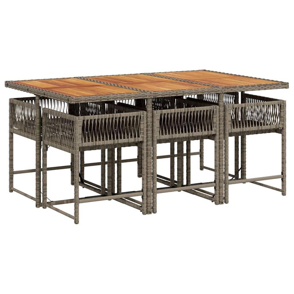 7-delige Tuinset met kussens poly rattan grijs is nu te koop bij PeponiXL, paradijselijk wonen!