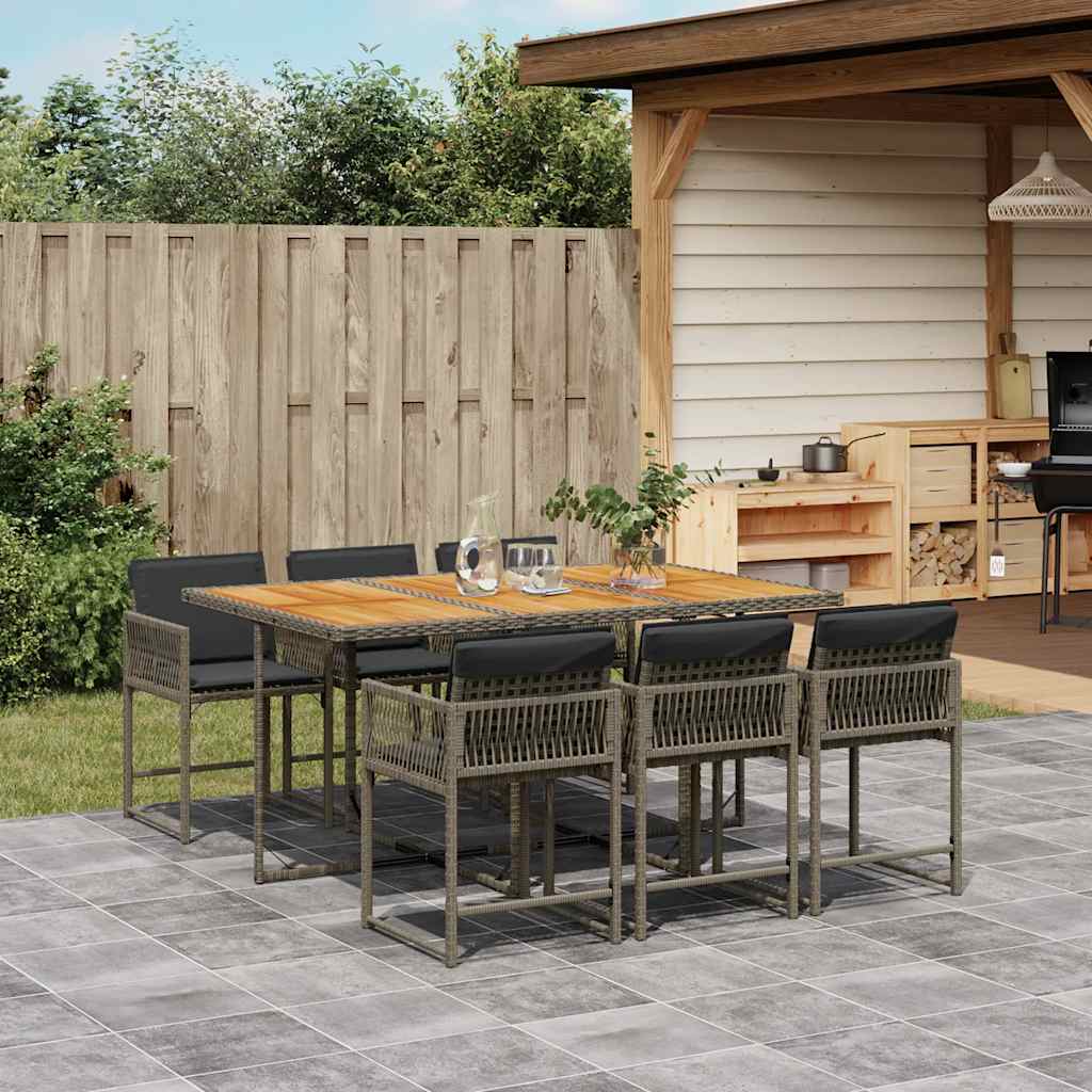 7-delige Tuinset met kussens poly rattan grijs is nu te koop bij PeponiXL, paradijselijk wonen!