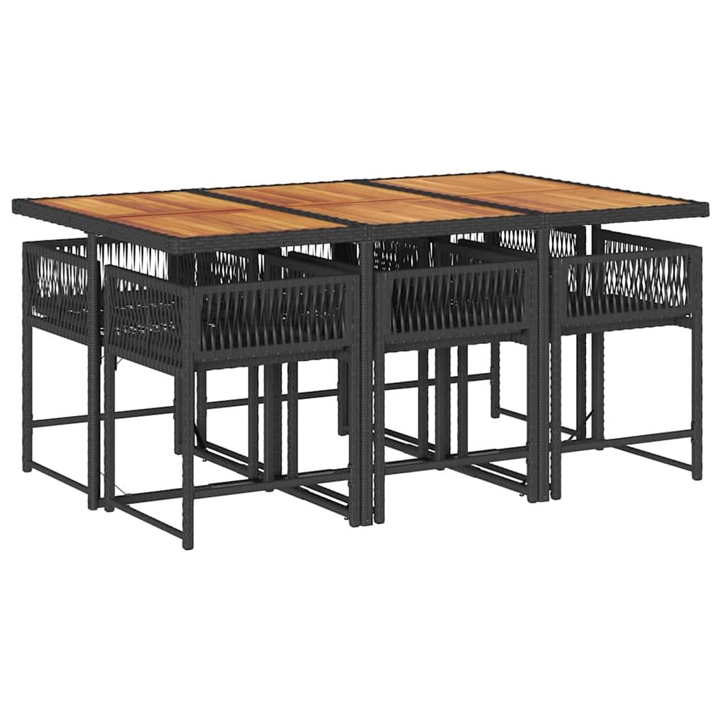 7-delige Tuinset met kussens poly rattan zwart is nu te koop bij PeponiXL, paradijselijk wonen!