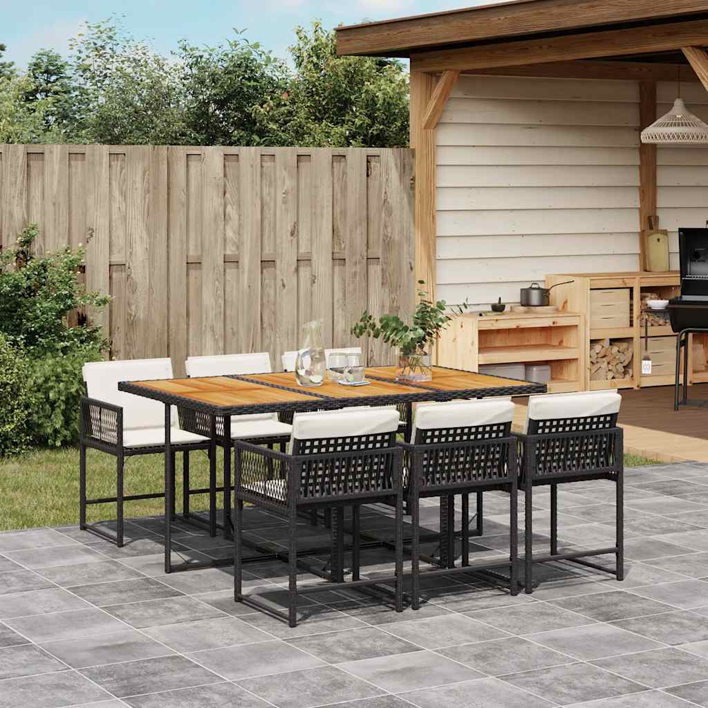 7-delige Tuinset met kussens poly rattan zwart is nu te koop bij PeponiXL, paradijselijk wonen!