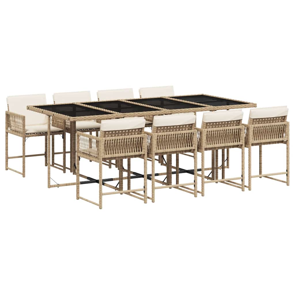 9-delige Tuinset met kussens poly rattan beige is nu te koop bij PeponiXL, paradijselijk wonen!