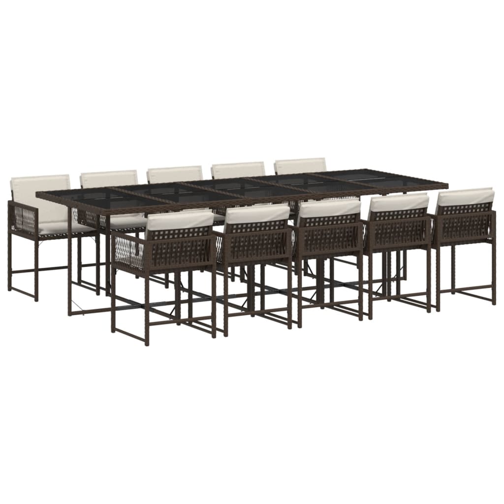 11-delige Tuinset met kussens poly rattan bruin is nu te koop bij PeponiXL, paradijselijk wonen!