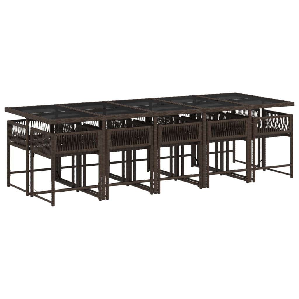 11-delige Tuinset met kussens poly rattan bruin is nu te koop bij PeponiXL, paradijselijk wonen!