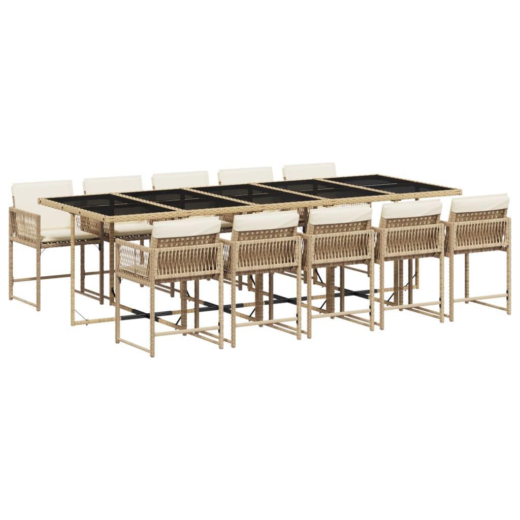 11-delige Tuinset met kussens poly rattan beige is nu te koop bij PeponiXL, paradijselijk wonen!