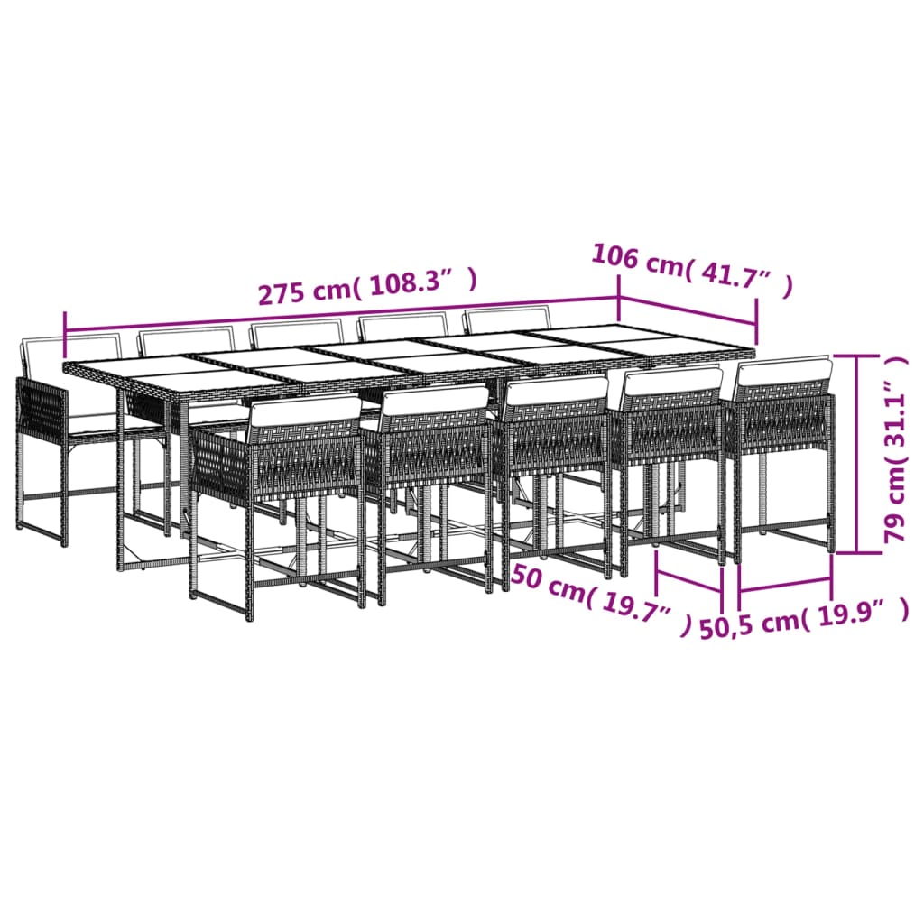 11-delige Tuinset met kussens poly rattan beige is nu te koop bij PeponiXL, paradijselijk wonen!