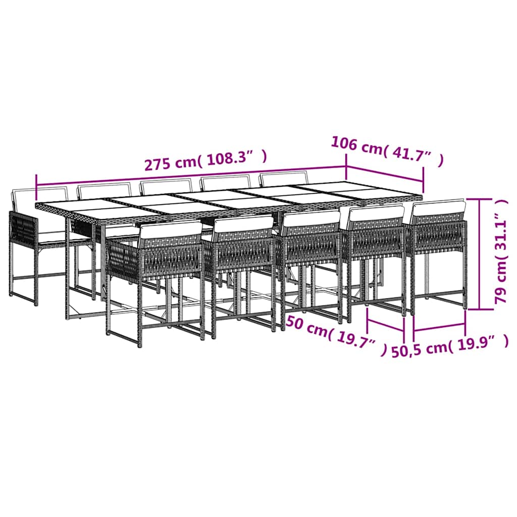 11-delige Tuinset met kussens poly rattan beige is nu te koop bij PeponiXL, paradijselijk wonen!