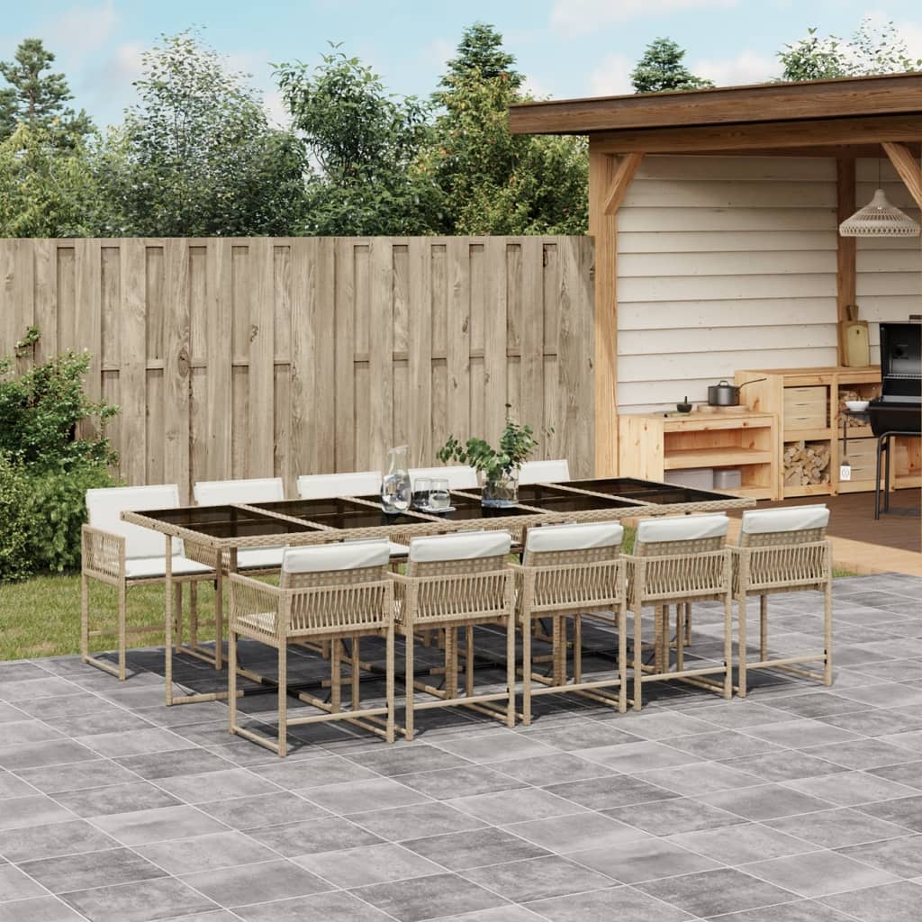 11-delige Tuinset met kussens poly rattan beige is nu te koop bij PeponiXL, paradijselijk wonen!