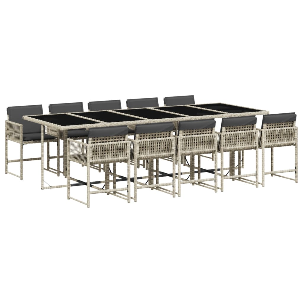 11-delige Tuinset met kussens poly rattan lichtgrijs is nu te koop bij PeponiXL, paradijselijk wonen!