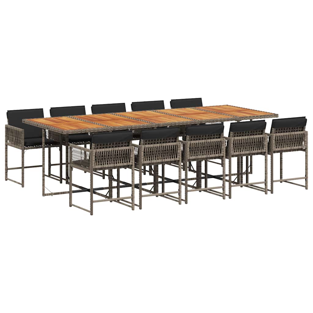 11-delige Tuinset met kussens poly rattan grijs is nu te koop bij PeponiXL, paradijselijk wonen!