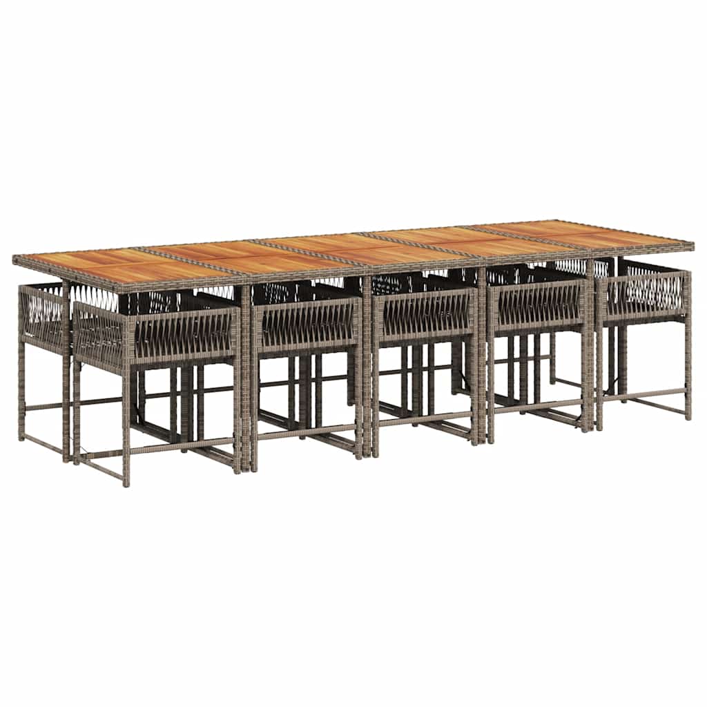 11-delige Tuinset met kussens poly rattan grijs is nu te koop bij PeponiXL, paradijselijk wonen!