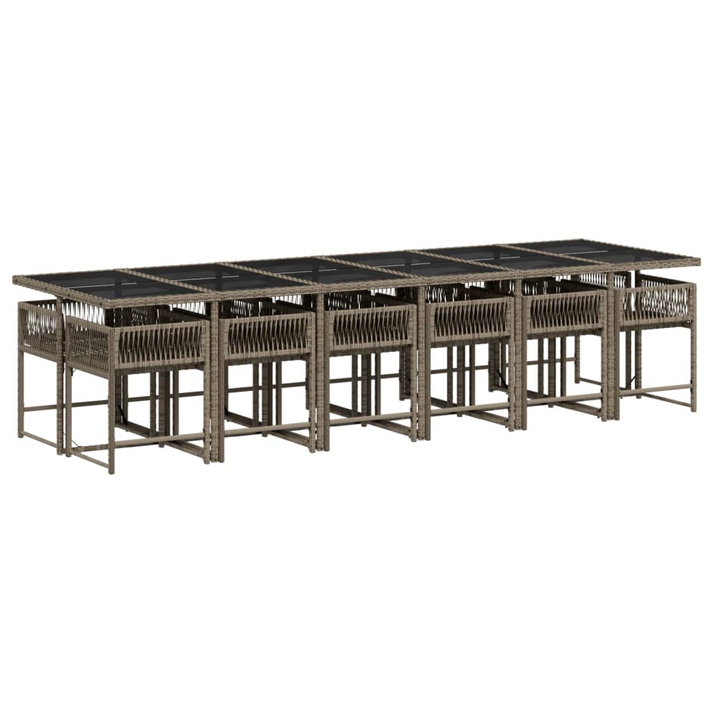13-delige Tuinset met kussens poly rattan grijs is nu te koop bij PeponiXL, paradijselijk wonen!