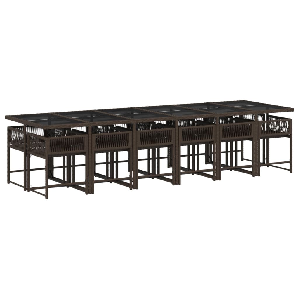 13-delige Tuinset met kussens poly rattan bruin is nu te koop bij PeponiXL, paradijselijk wonen!