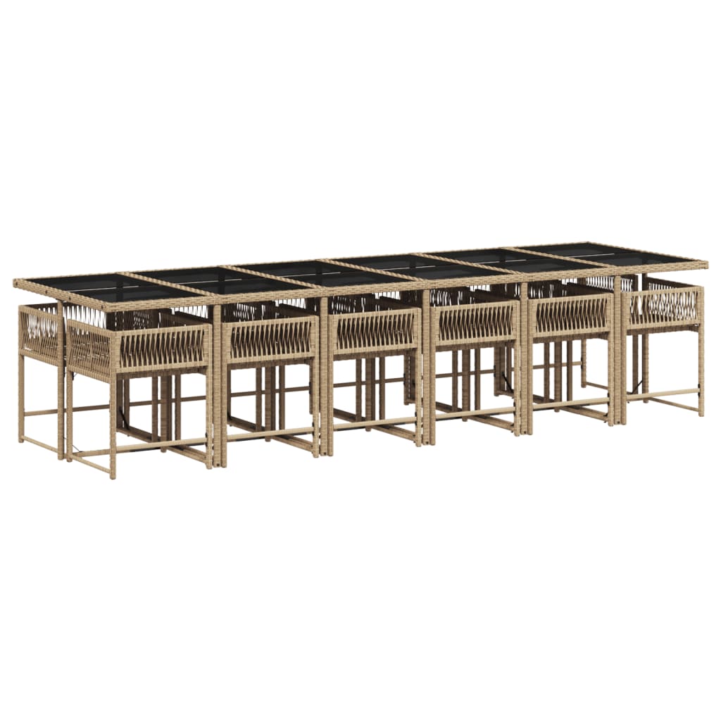 13-delige Tuinset met kussens poly rattan beige is nu te koop bij PeponiXL, paradijselijk wonen!