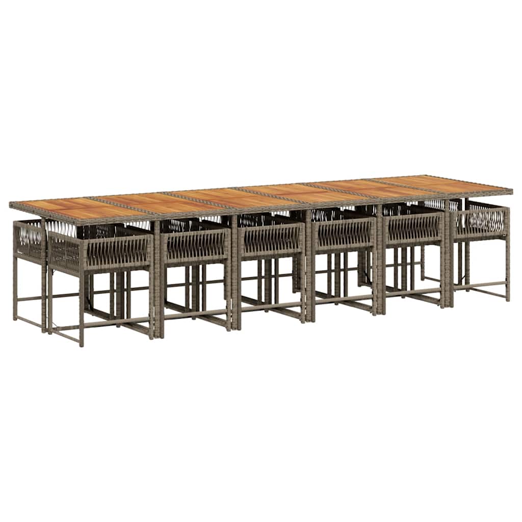 13-delige Tuinset met kussens poly rattan grijs is nu te koop bij PeponiXL, paradijselijk wonen!