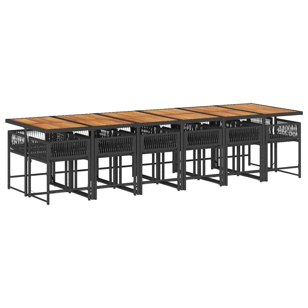 13-delige Tuinset met kussens poly rattan zwart is nu te koop bij PeponiXL, paradijselijk wonen!